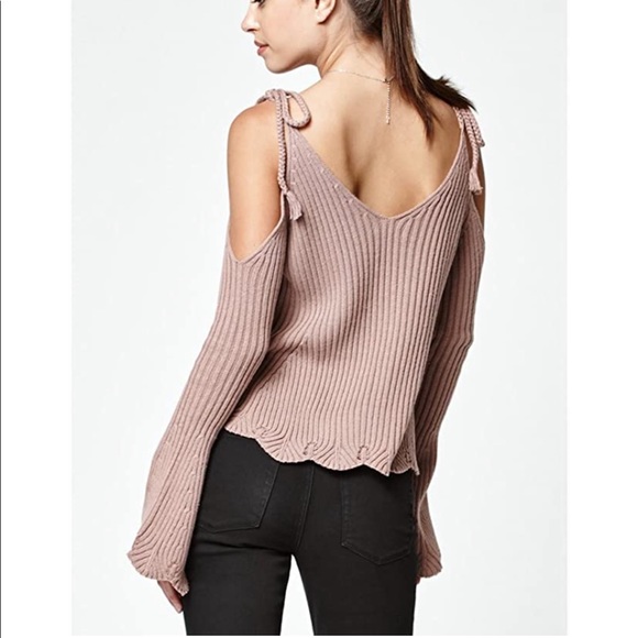 Pacsun Tie Strap Cold Shoulder Sweater XS - Picture 4 of 5